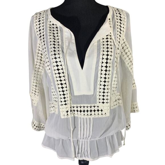 Daniel Rainn Cute Crochet Blouse Shirt - Picture 1 of 3